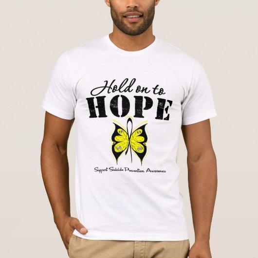 自殺の防止は希望にしがみつきます Tシャツ (正面)
