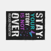 自殺の防止認識度のステイ物語は愛されていない フリースブランケット (正面(横))