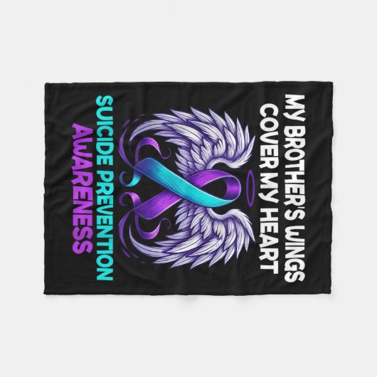 自殺の防止認識度兄弟が私を覆う フリースブランケット (正面(横))