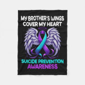 自殺の防止認識度兄弟が私を覆う フリースブランケット (正面)
