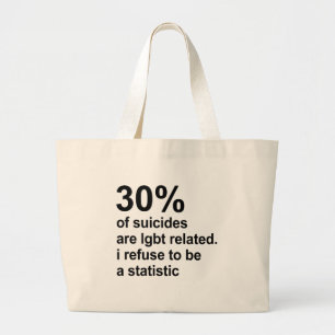 自殺の30%は関連するlgbtです ラージトートバッグ
