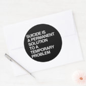 自殺は一時的なプロへの恒久的な解決策である ラウンドシール (封筒)