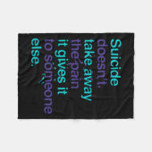 自殺は痛み遠くにを精神的に健康に取らない フリースブランケット (正面(横))