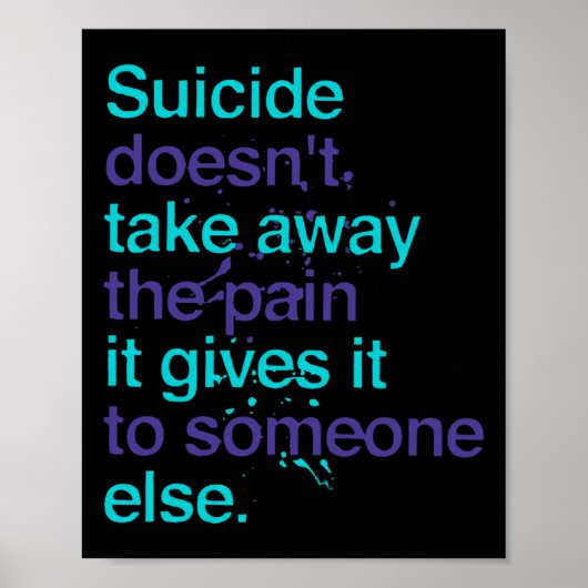 自殺は痛み遠くにを精神的に健康に取らない ポスター (正面)