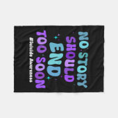 自殺を防ぐためには、あまりにも早く終わるべき話 フリースブランケット (正面(横))