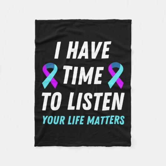 自殺を防聞止する認識度Sがある フリースブランケット (正面)