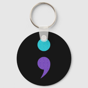 自殺クール防止のためのセミコロン記号の芸術 キーホルダー