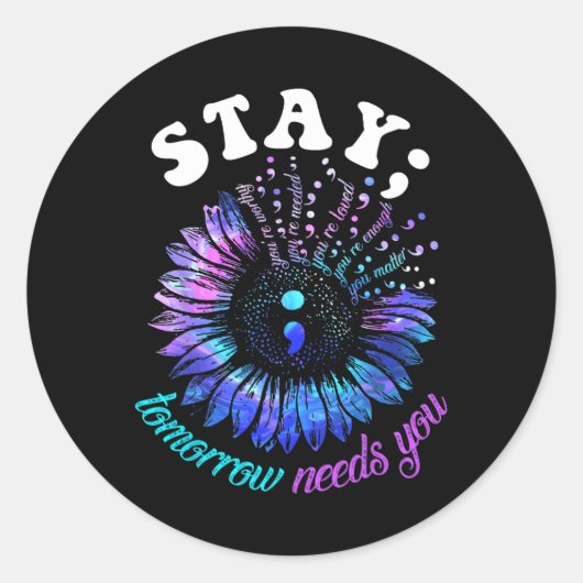 自殺予防の滞在は明日の精神的な必要性 ラウンドシール (正面)