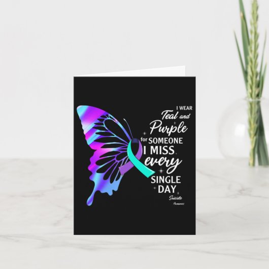 自殺予防の記念日にターコイズとパープルを着用しよう カード (正面)