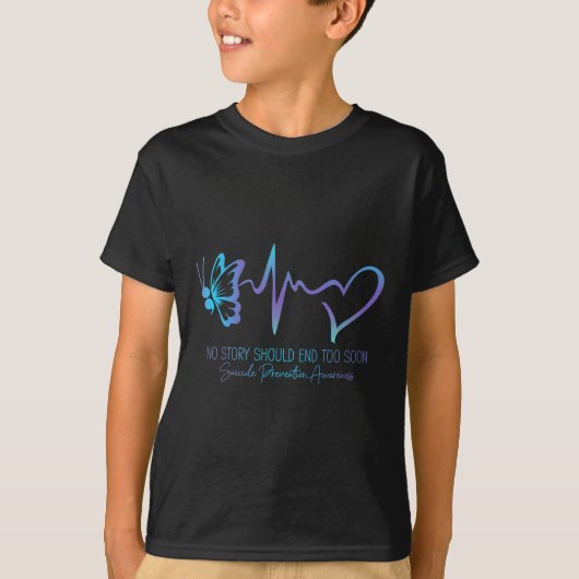 自殺予防セミコロンバタフライ H Tシャツ (正面)