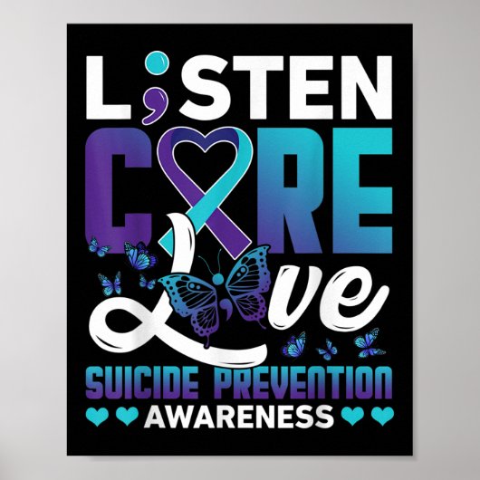自殺予防啓発デー Listen Care Love ポスター (正面)