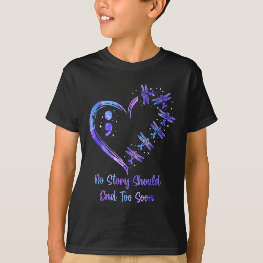 自殺予防啓発週間セミコロンドラゴン Tシャツ (正面)