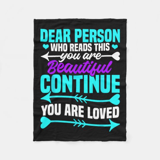 自殺予防認識度月精神衛生S フリースブランケット (正面)