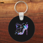 自殺保認識度ハイヒールBに行くことを選択 キーホルダー (正面)