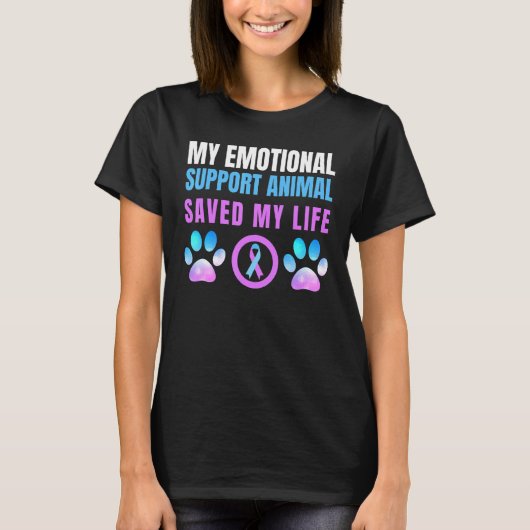 自殺感情的サポート動物啓発防止 Tシャツ (正面)