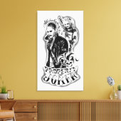 自殺班 |ジョーカー&ハーレーエアブラシタトゥー キャンバスプリント (インサイチュ (リビング))