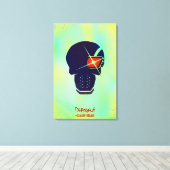 自殺班 |デッドショットヘッドアイコン キャンバスプリント (インサイチュ (ウッドフロア))