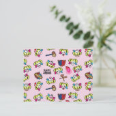 自殺班 |ハーレークイン絵文字パターン ポストカード (スタンド正面)