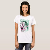 自殺班 |笑うジョーカーのヘッドスケッチ Tシャツ (正面フル)