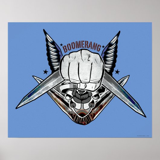 自殺班 | Boomerang Fist Tattoo Art ポスター (正面)