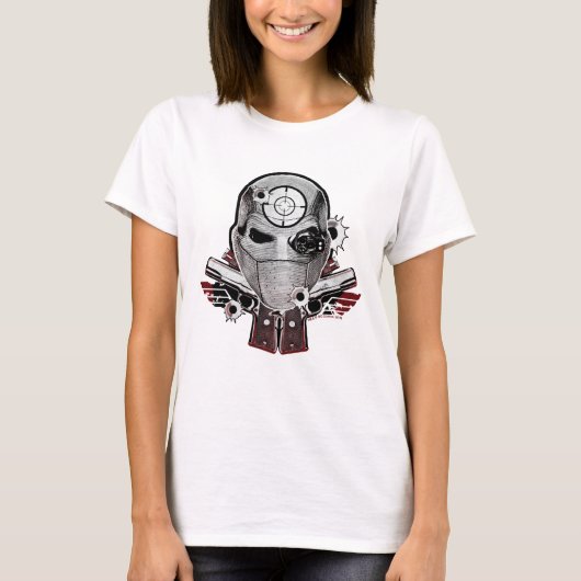 自殺班 | Deadshot Mask & Guns Tattoo Art Tシャツ (正面)