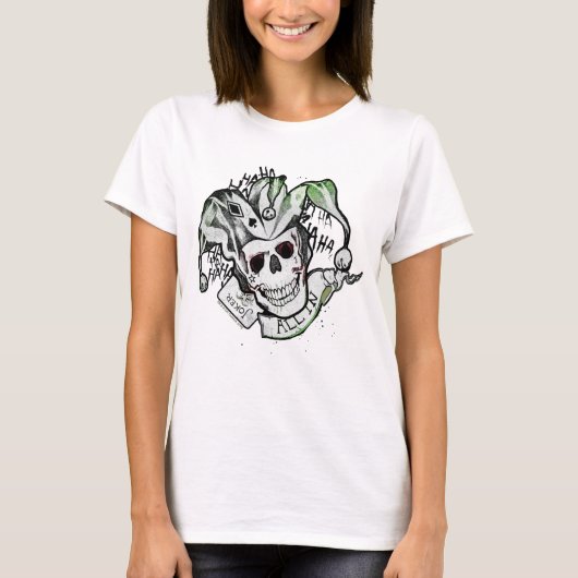 自殺班 | Jokerスカル「All In」 Tattoo Art Tシャツ (正面)