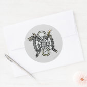 自殺班 | Slipknot Weapons Tattoo Art ラウンドシール (封筒)