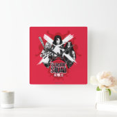 自殺班 | Squad Girls "Female Warrior" スクエア壁時計 (ホーム)