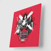 自殺班 | Squad Girls "Female Warrior" スクエア壁時計 (傾斜)