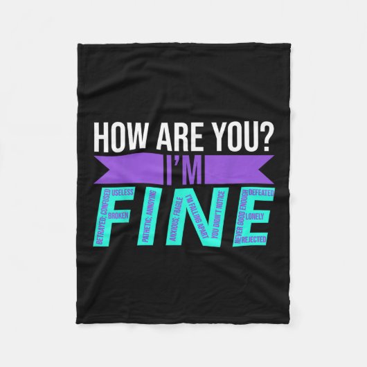 自殺素晴らし防止認識度M フリースブランケット (正面)