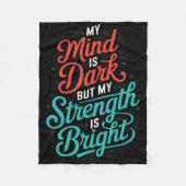 自殺認識度うつ病の不安メンタルヘルス フリースブランケット (正面)