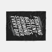 自殺認識度うつ病の不安メンタルヘルス フリースブランケット (正面(横))