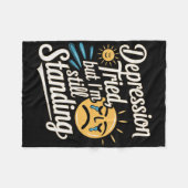 自殺認識度うつ病の不安メンタルヘルス フリースブランケット (正面(横))