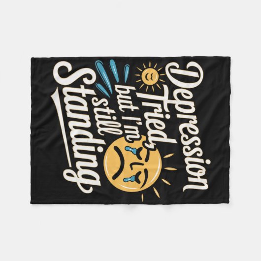 自殺認識度うつ病の不安メンタルヘルス フリースブランケット (正面(横))