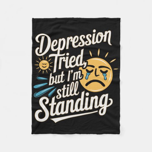 自殺認識度うつ病の不安メンタルヘルス フリースブランケット (正面)