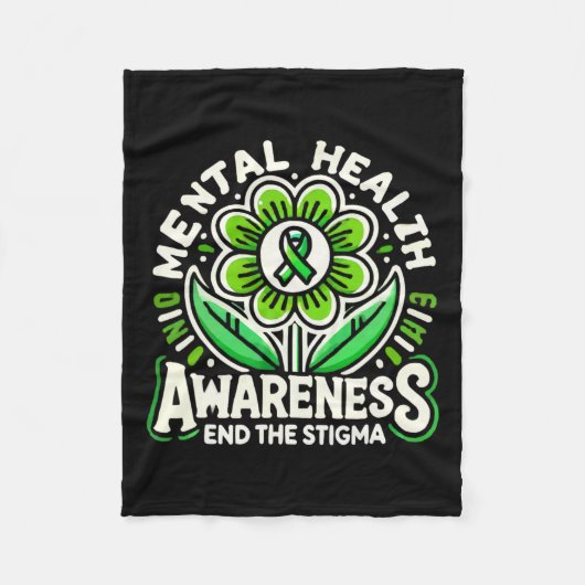 自殺認識度うつ病の不安メンタルヘルス フリースブランケット (正面)
