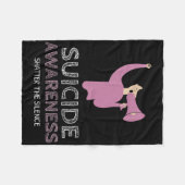 自殺認識度は沈黙ウォークを粉砕 フリースブランケット (正面(横))