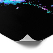 自殺認識度ひまわりセミコロンティール(緑がかった色)紫 ポスター (角)