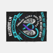 自殺認識度シャツの娘が行ったがフォークではない フリースブランケット (正面(横))