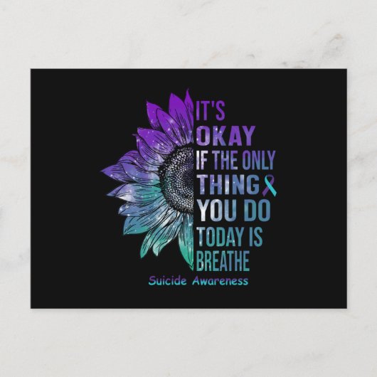 自殺認識度シャツひまわりプレゼント ポストカード (正面)
