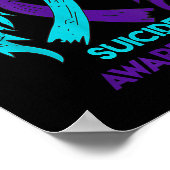 自殺認識度シャツウイング及びリボンティール(緑がかった色) ポスター (角)