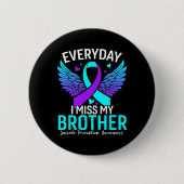 自殺認識度シャツブラザー自殺防止 缶バッジ (正面)