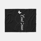 自殺認識度シャツ女性セミコロン続き フリースブランケット (正面(横))