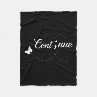 自殺認識度シャツ女性セミコロン続き フリースブランケット