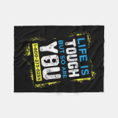 自殺認識度シャツ男女の生活は厳しい フリースブランケット (正面(横))