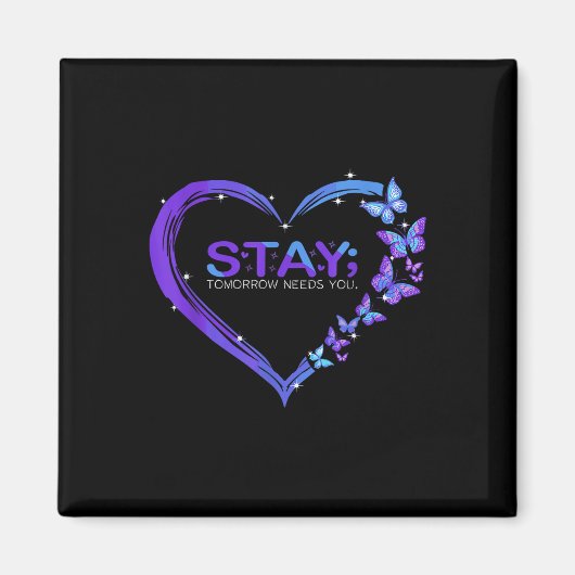 自殺認識度ステイ明日お前が必要 マグネット (正面)