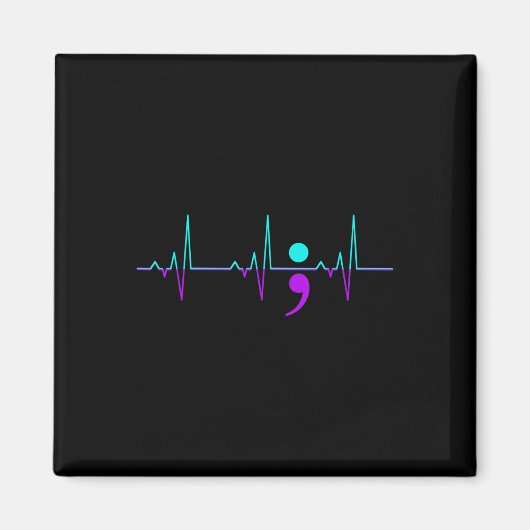 自殺認識度ハートビートハッピーリボンサポートG マグネット (正面)