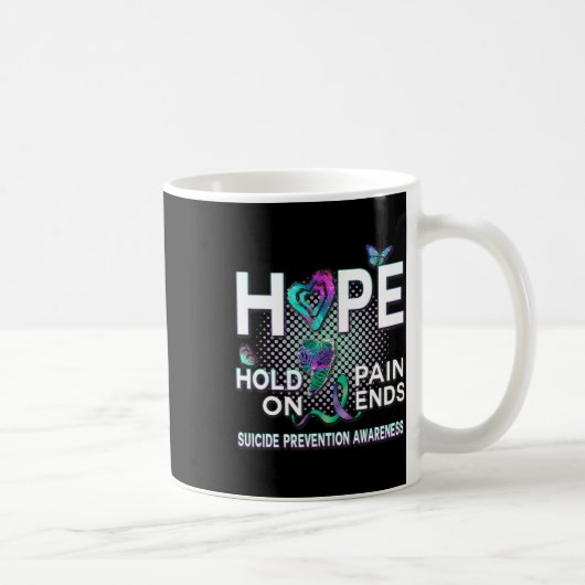 自殺認識度ホープHold On Pain Ends G コーヒーマグカップ (右)