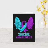 自殺認識度リボン精神保健病 カード (黄色い花)