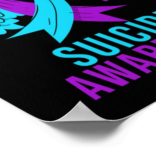 自殺認識度リボン精神保健病 ポスター (角)